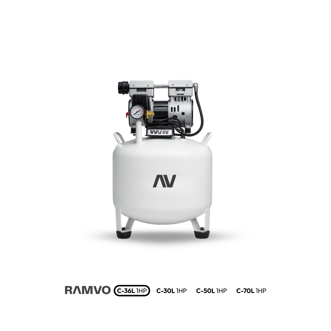 Compresor Dental silencioso 36L 50L 70L (libre de aceite 1hp) para una unidad trabajo ligero