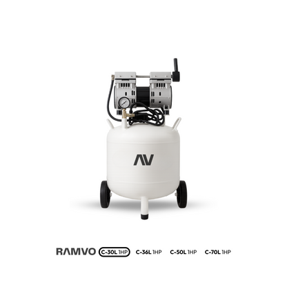 Compresor Dental silencioso 36L 50L 70L (libre de aceite 1hp) para una unidad trabajo ligero