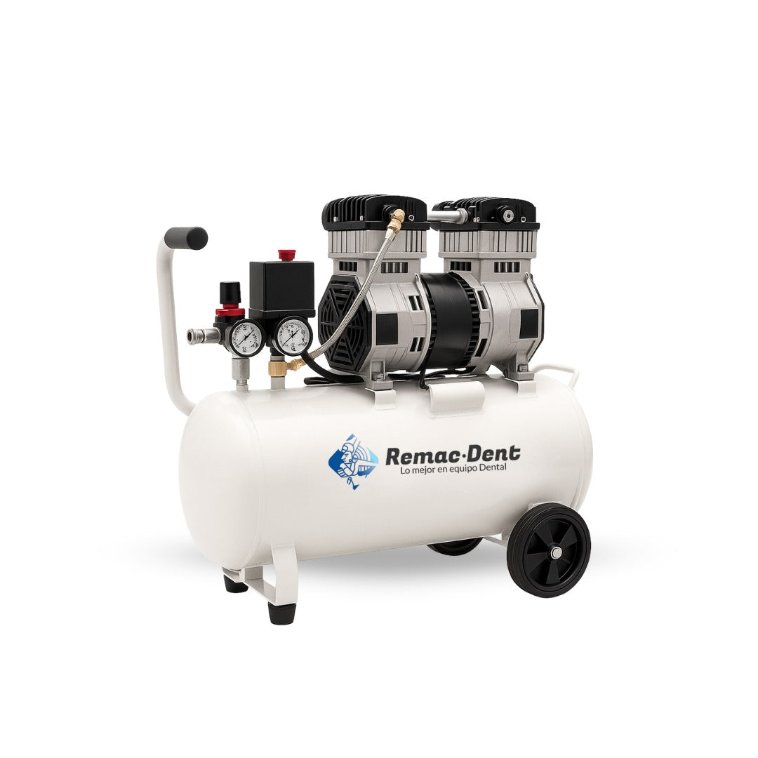 Compresor Dental Silencioso 50L – 1 HP Libre de Aceite para una Unidad Dental