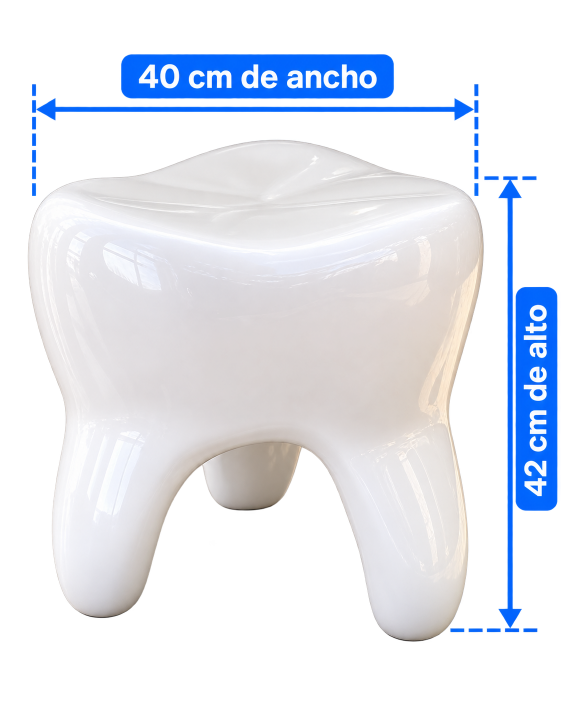 Banco decorativo en forma de diente