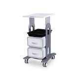 Mesa de trabajo diseño ergonomico multiusos, fácil de transportar contacto integrado de 110V ruedas grado médico Medida de charola: 58×48cm