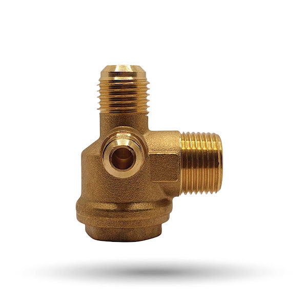 Check multiple de bronce 3/8 X 3/8 X 1/4