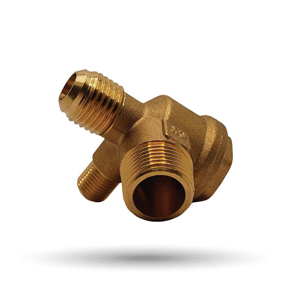 Check multiple de bronce 3/8 X 3/8 X 1/4